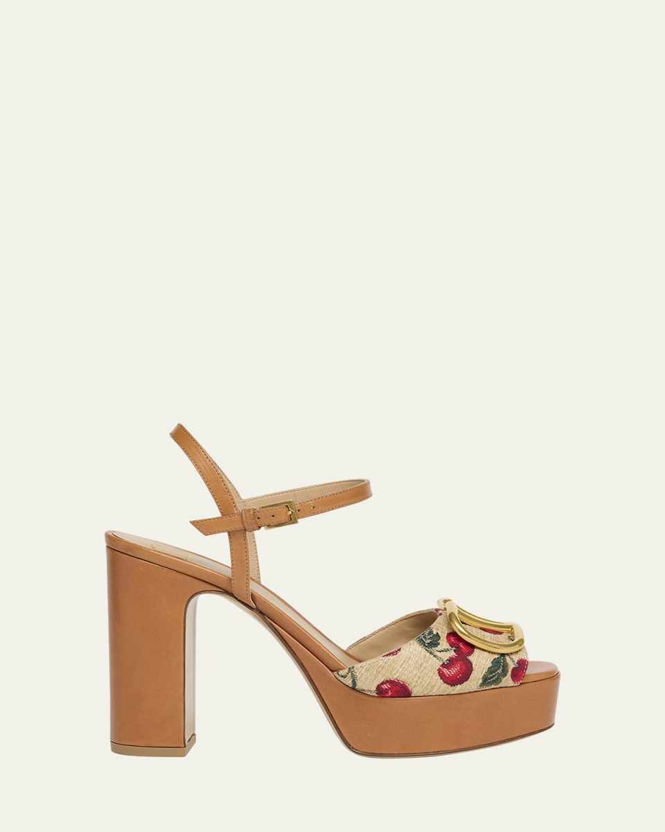 VLogo Cherry Ankle-Strap Platform Sandals